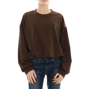 FELPA A PALLONCINO MARRONE